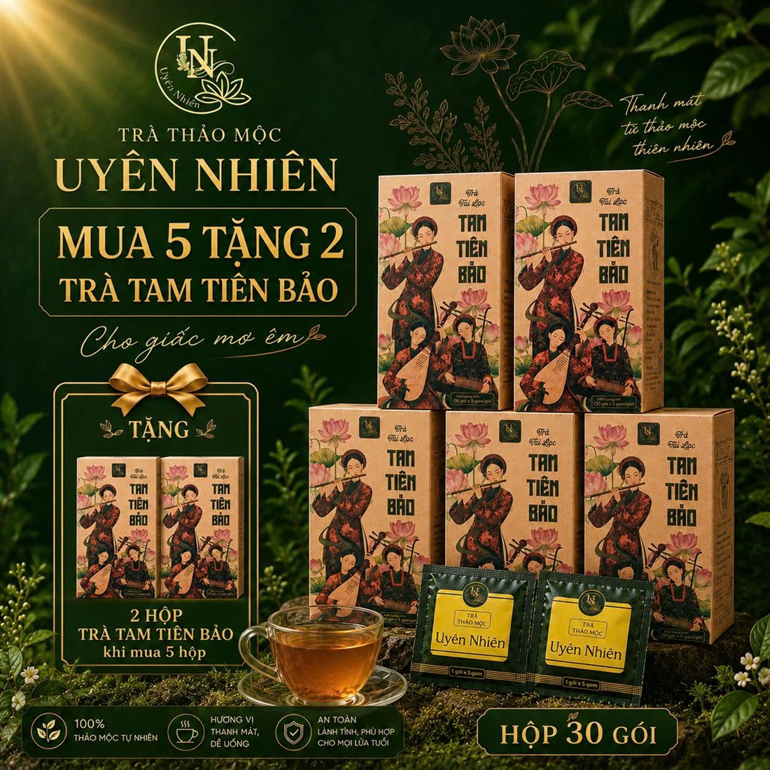 Mua 5 tặng 2 Trà Tam Tiên Bảo